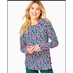 Lilly Pulitzer Women's Blythe Luxletic Pullover UPF 50+‎ Long Sleeve Floral XS